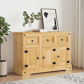 Vidaxl dressoir corona bruin 112x44x78 cm massief hout mexicaans dennenhout