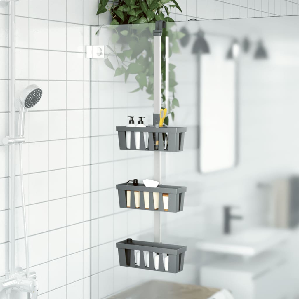 Vidaxx Duschregal 30x15x (67-105) cm Aluminium