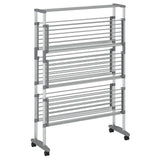 VidaXL Wäscheständer mit Rollen 89x64x129 cm Aluminium