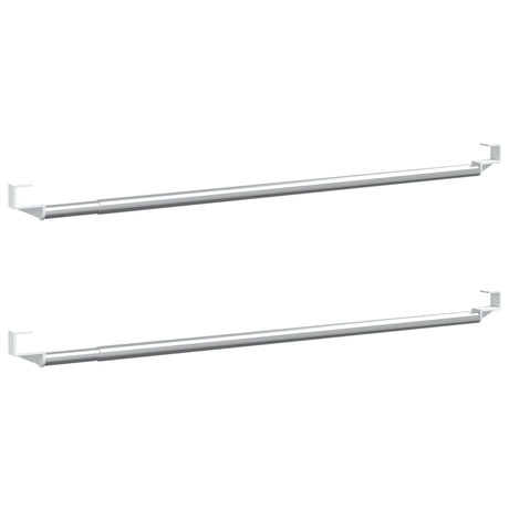 Vidaxx Vorhangschienen 2 Stück 40-60 cm Aluminium Weiß und Silber