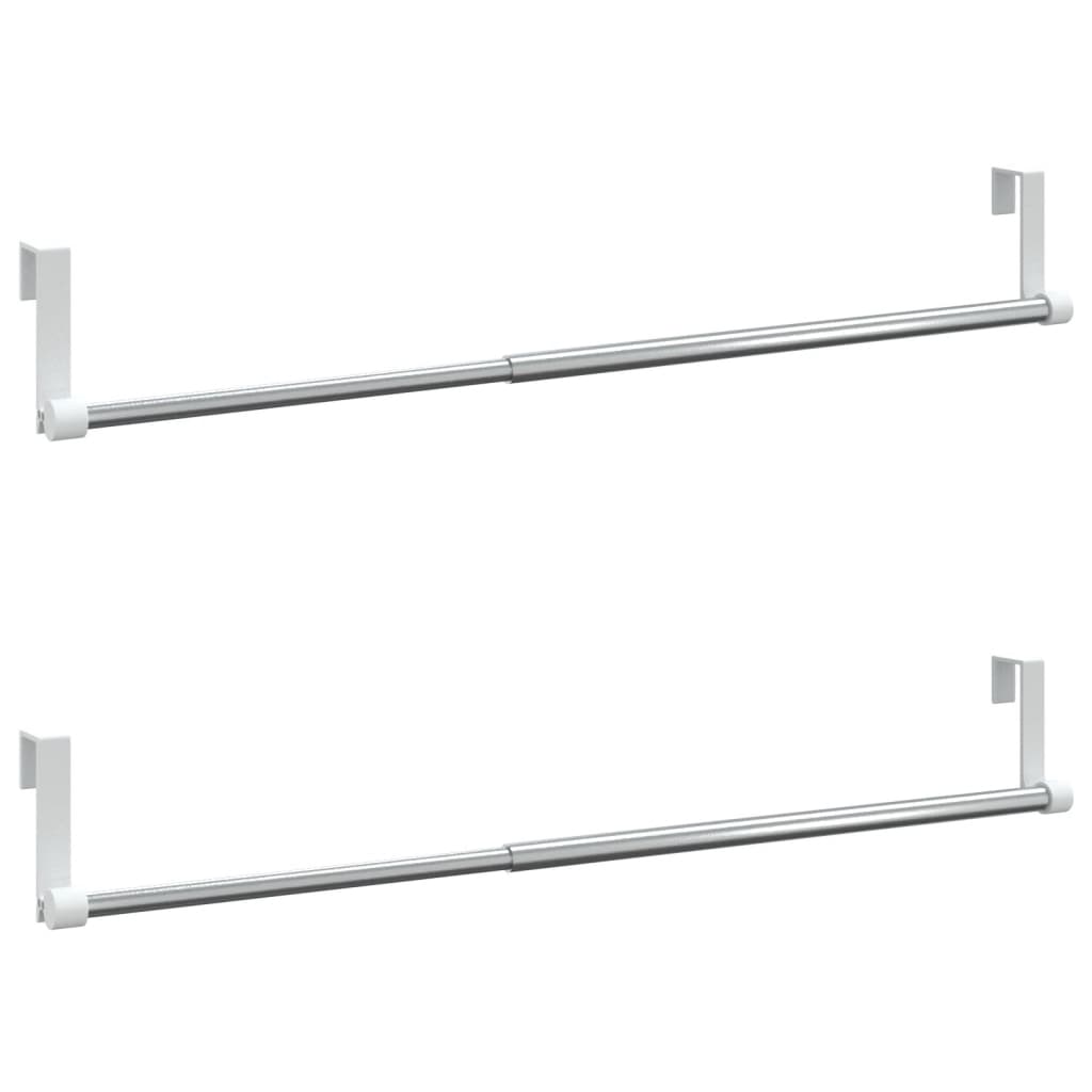 Vidaxl gordijnrails 2 st 40-60 cm aluminium wit en zilverkleurig