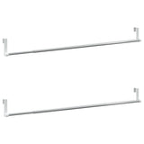 VidaXL Vorhangschienen 2 Stück 60-105 cm Aluminium Weiß und Silber
