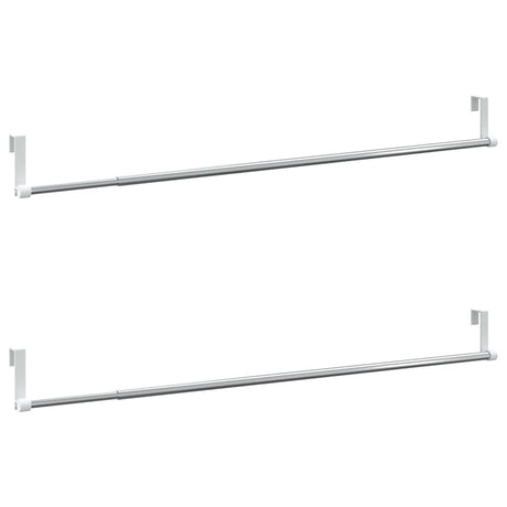 VidaXL Vorhangschienen 2 Stück 60-105 cm Aluminium Weiß und Silber