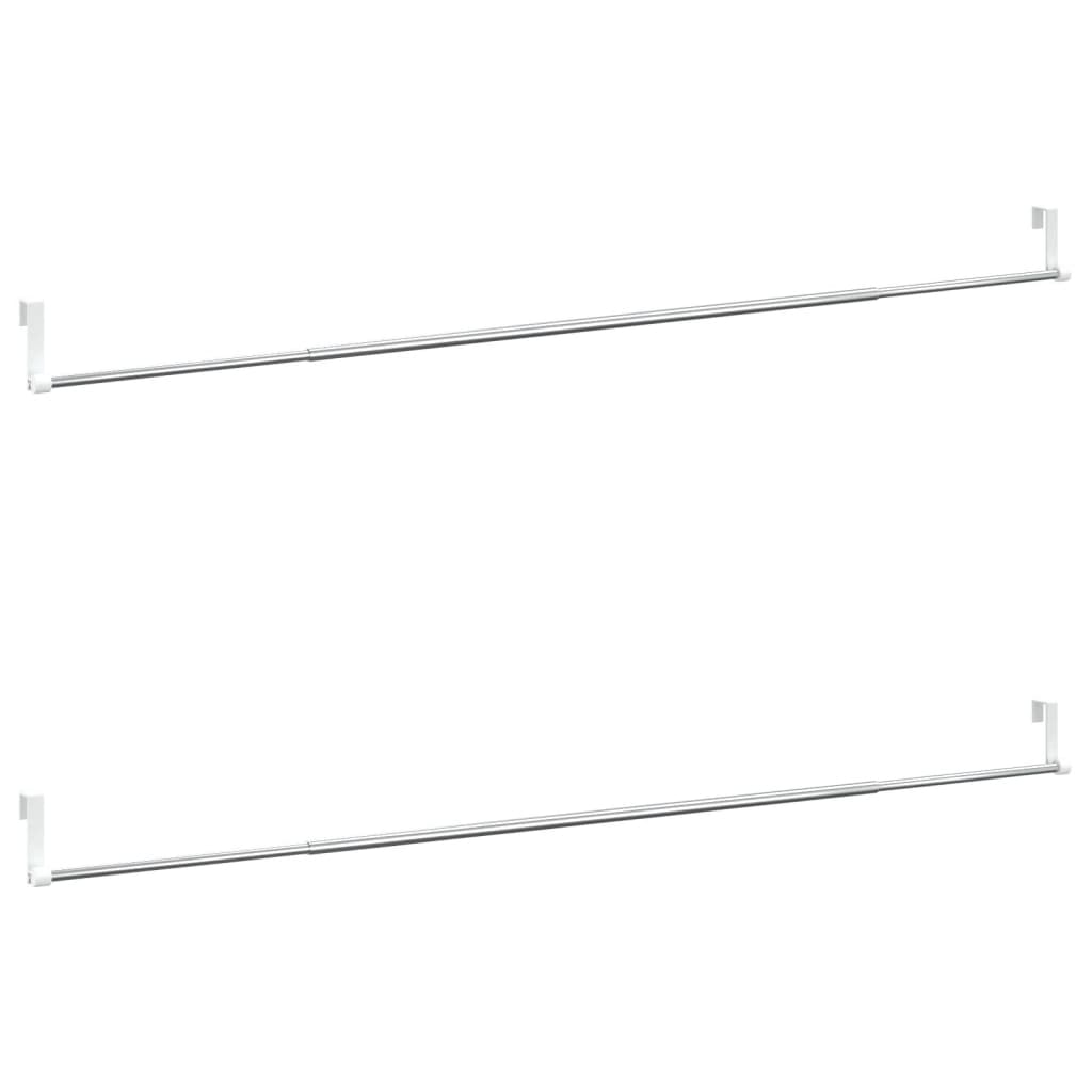 Vidaxx Vorhangschienen 2 Stück 90-135 cm Aluminium Weiß und Silber