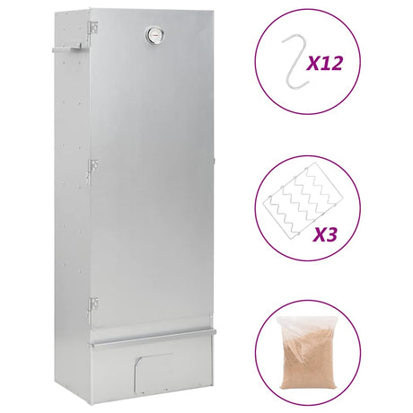 Vidaxx BBQ Smoker mit Holzspänen 44,5x29x110 cm Stahl