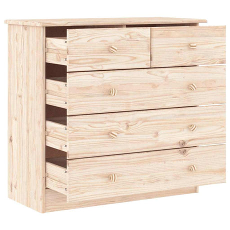 Vidaxl ladekast alta 77x35x73 cm massief grenenhout