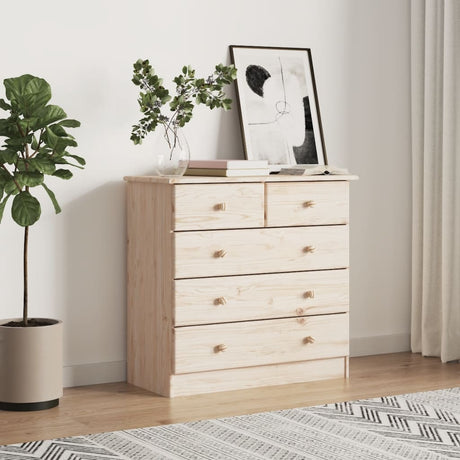 Vidaxl ladekast alta 77x35x73 cm massief grenenhout