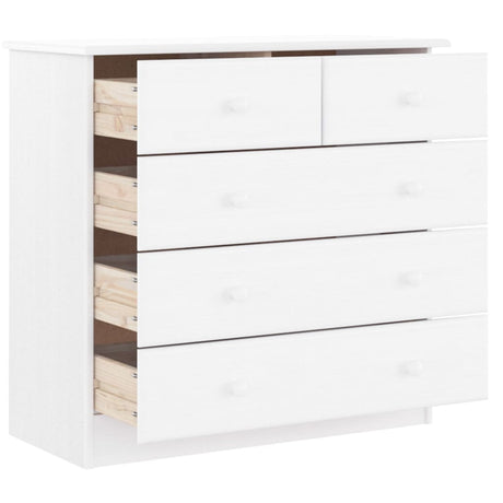 Vidaxl ladekast alta 77x35x73 cm massief grenenhout wit