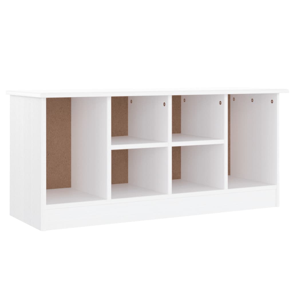 Vidaxl schoenenbankje alta 100x35x45 cm massief grenenhout wit