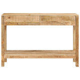 Vidaxl wandtafel met 2 lades 110x35x75 cm massief mangohout