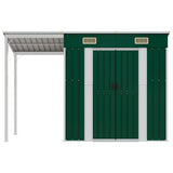 VidaXL Gartenhaus mit verlängertem Dach 277x110,5x181 cm Stahlgrün