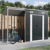VidaXL Gartenhaus mit verlängertem Dach 277x110,5x181 cm Stahl Anthrazit