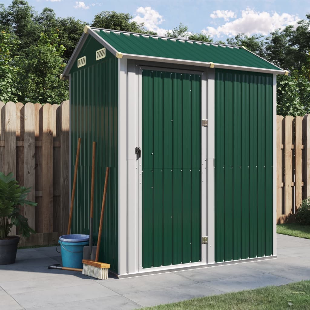 VidaXL Gartenhaus 192x152,5x237 cm verzinkter Stahl grün