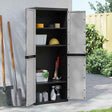 Vidaxl tuinkast 65x37x165 cm polypropeen grijs en zwart