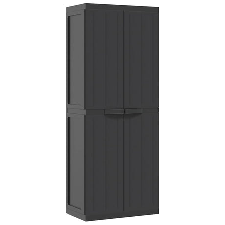 Vidaxl tuinkast 65x37x165 cm polypropeen zwart