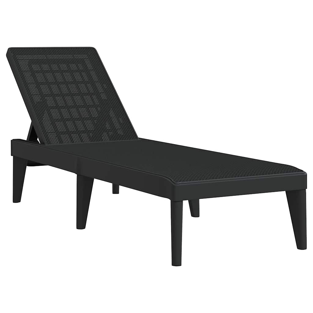 Vidaxl ligbed 186x60x29 cm polypropeen antracietkleurig