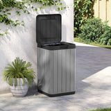 Vidaxl Gartenabfallbehälter 38x38x65 cm Polypropengrau