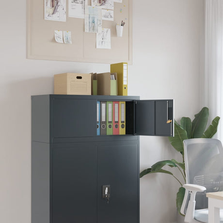 Vidaxl archiefkast 90x40x40 cm staal antracietkleurig
