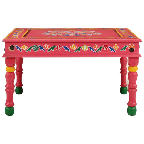 Vidaxl salontafel handbeschilderd massief mangohout roze