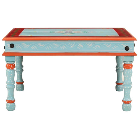Vidaxl salontafel handbeschilderd massief mangohout blauw