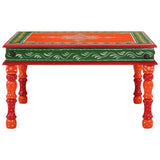 Vidaxl salontafel handbeschilderd massief mangohout oranje
