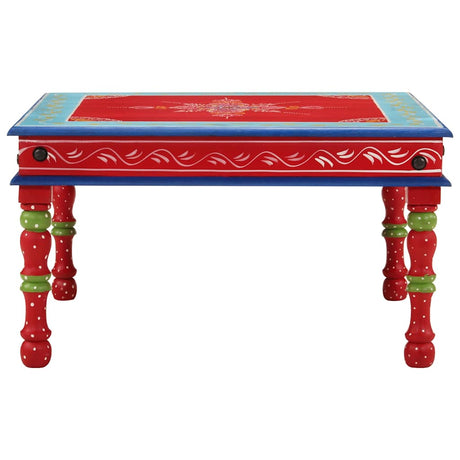 Vidaxl salontafel handbeschilderd massief mangohout rood