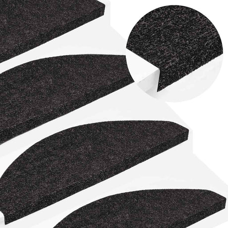 VIDAXL -Treppenmatten Selbstadhäsiv 10 PCs 65x22.5x3.5 cm Anthrazit -Colored
