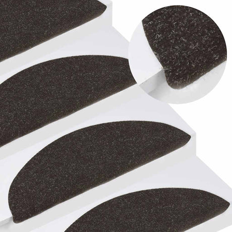 Vidaxl Treppenmatten selbstadhäsiv 10 ST 56x17x3 cm Schwarz