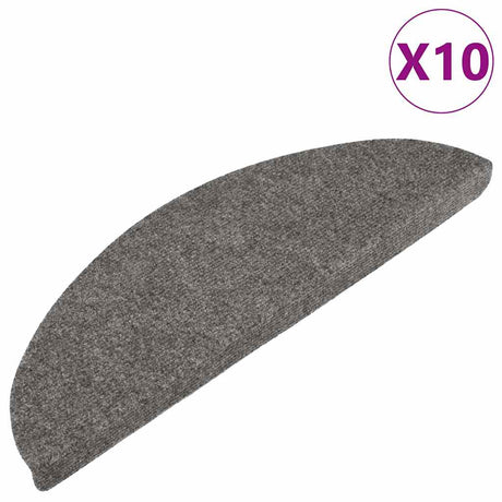 Vidaxl -Treppenmatten Selbstadhäsiv 10 ST 56x17x3 cm Grau
