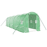 VidaXL Gartengewächshaus mit Stahlrahmen 16 m² 8x2x2 m grün
