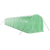 VidaXL Gartengewächshaus mit Stahlrahmen 28 m² 14x2x2 m grün
