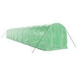 VidaXL Gartengewächshaus mit Stahlrahmen 32 m² 16x2x2 m grün