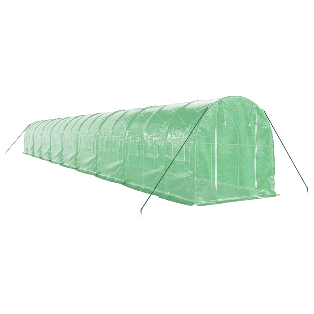 VidaXL Gartengewächshaus mit Stahlrahmen 36 m² 18x2x2 m grün