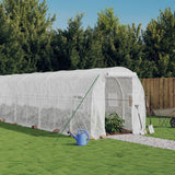 VidaXL Gartengewächshaus mit Stahlrahmen 24 m² 12x2x2 m weiß