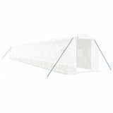 VidaXL Gartengewächshaus mit Stahlrahmen 32 m² 16x2x2 m weiß