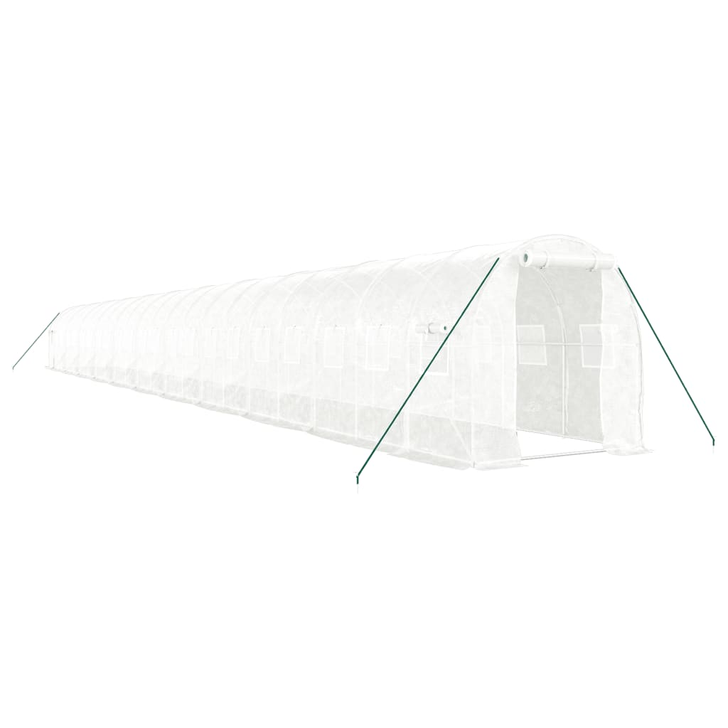 VidaXL Gartengewächshaus mit Stahlrahmen 44 m² 22x2x2 m weiß