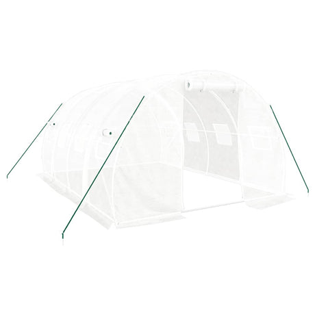 Vidaxl kas met stalen frame wit 12 m² 4x3x2 m