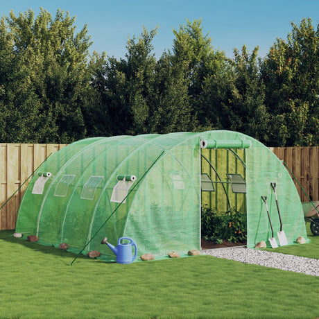 VidaXL Gartengewächshaus mit Stahlrahmen 16 m² 4x4x2 m grün