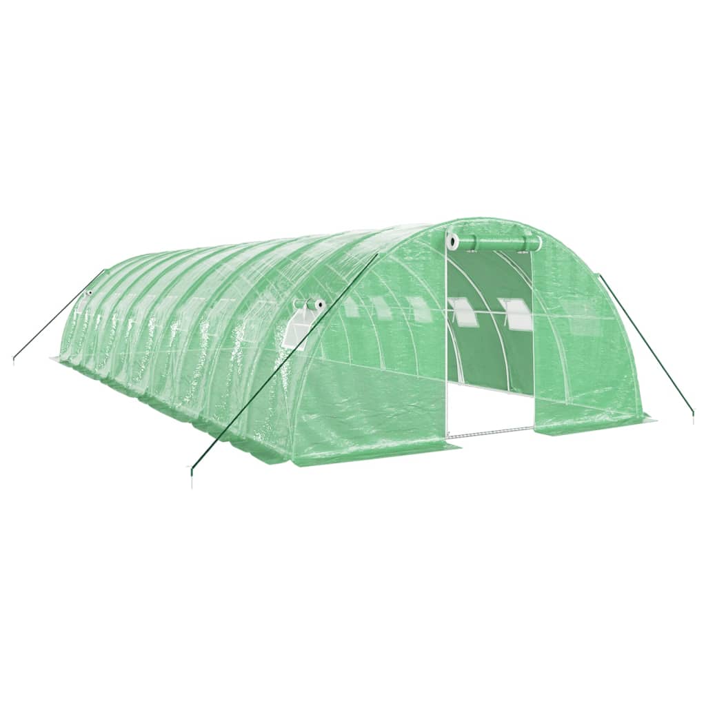 VidaXL Gartengewächshaus mit Stahlrahmen 40 m² 10x4x2 m grün