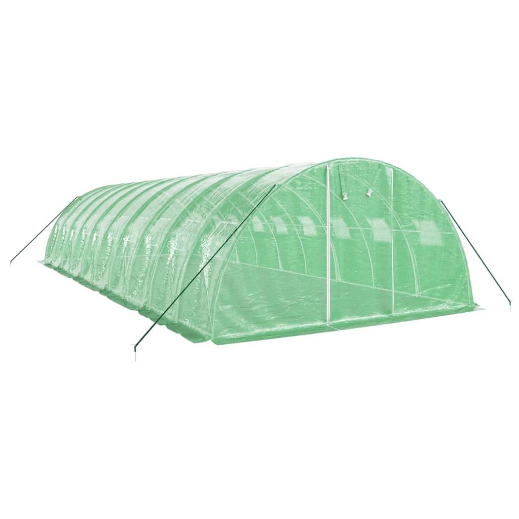 VidaXL Gartengewächshaus mit Stahlrahmen 40 m² 10x4x2 m grün
