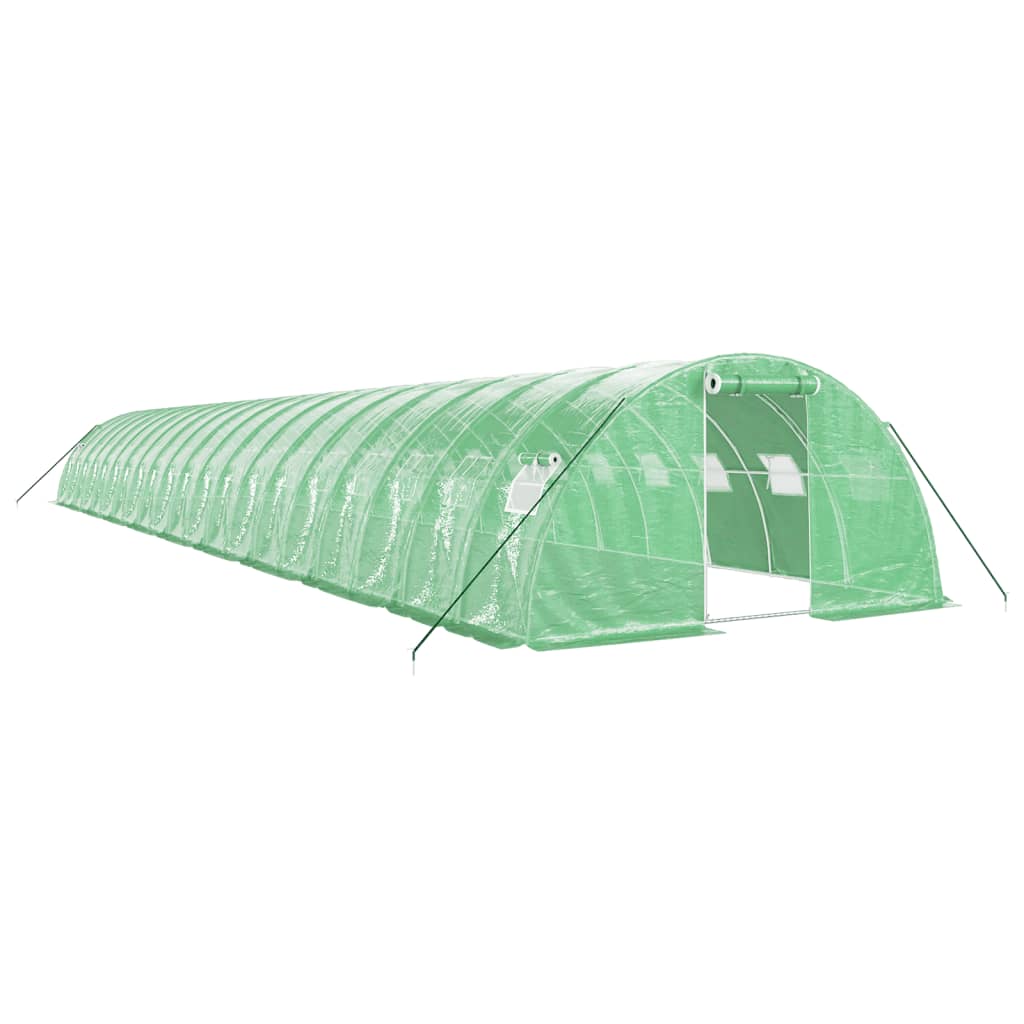 VidaXL Gartengewächshaus mit Stahlrahmen 80 m² 20x4x2 m grün