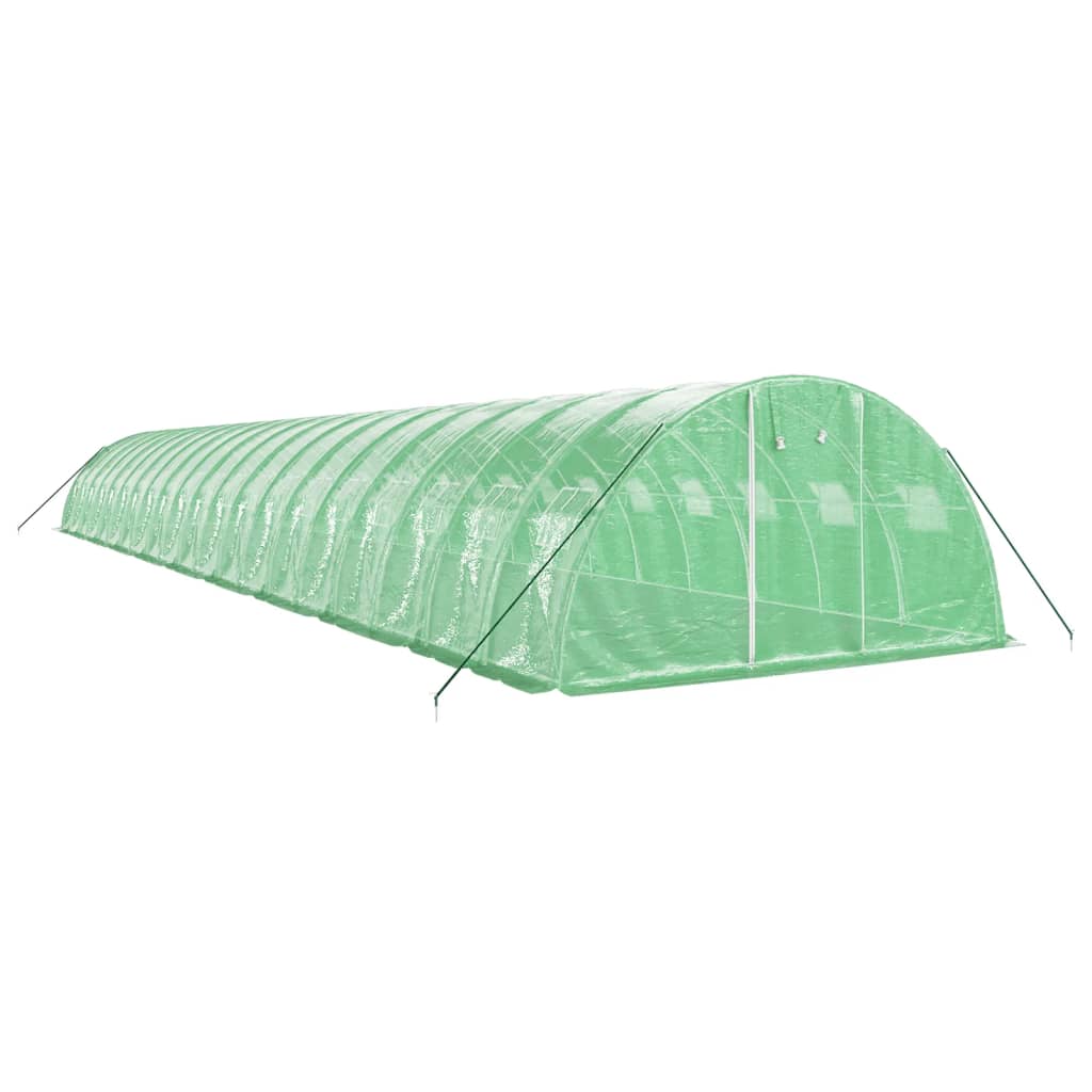 VidaXL Gartengewächshaus mit Stahlrahmen 80 m² 20x4x2 m grün