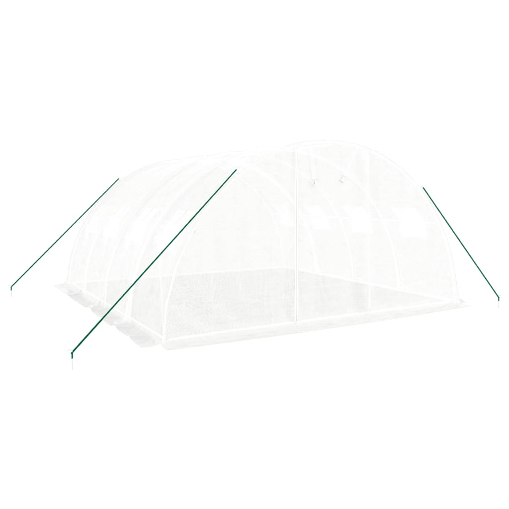 Vidaxxl Gewächshaus mit Stahlrahmen weiß 16 m² 4x4x2 m