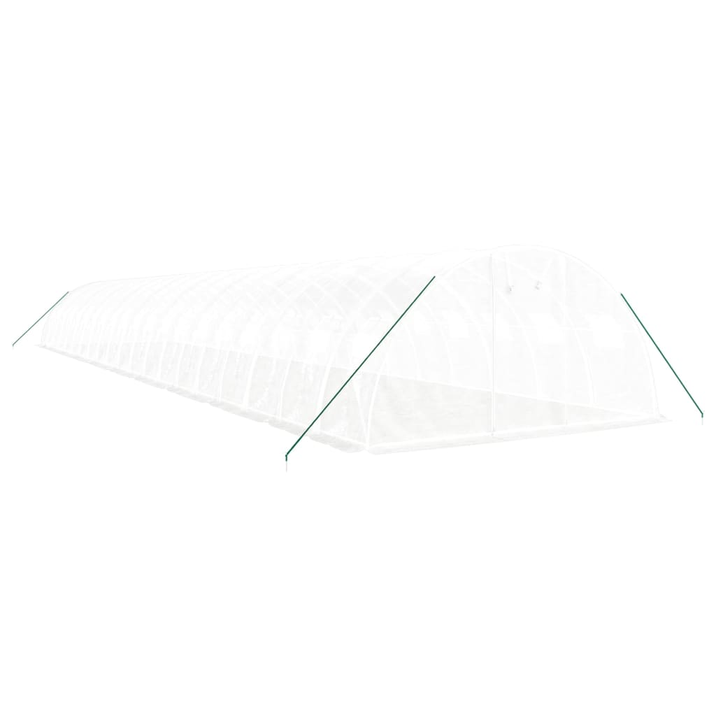 VidaXL Gartengewächshaus mit Stahlrahmen 80 m² 20x4x2 m weiß