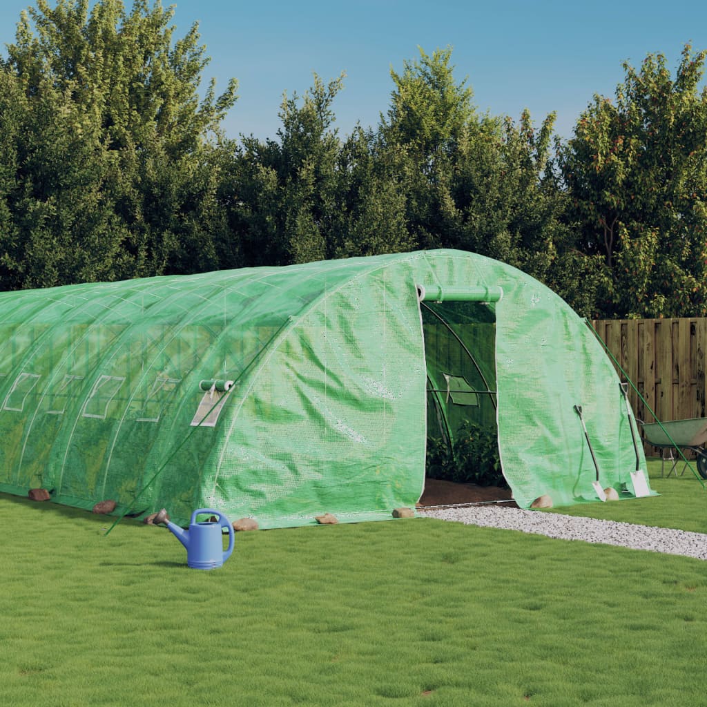 VidaXL Gartengewächshaus mit Stahlrahmen 30 m² 6x5x2,3 m grün