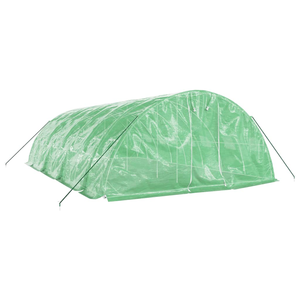 VidaXL Gartengewächshaus mit Stahlrahmen 40 m² 8x5x2,3 m grün