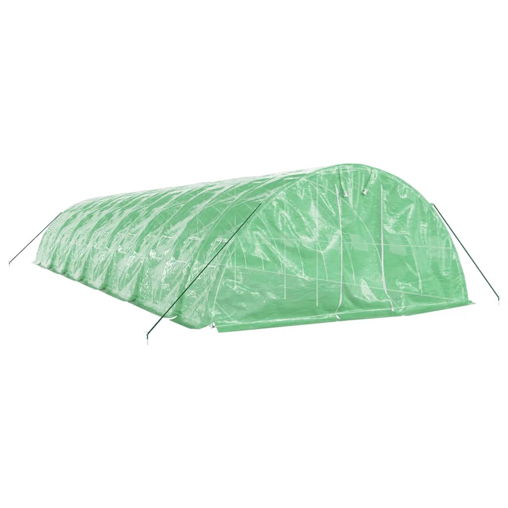 VidaXL Gartengewächshaus mit Stahlrahmen 70 m² 14x5x2,3 m grün