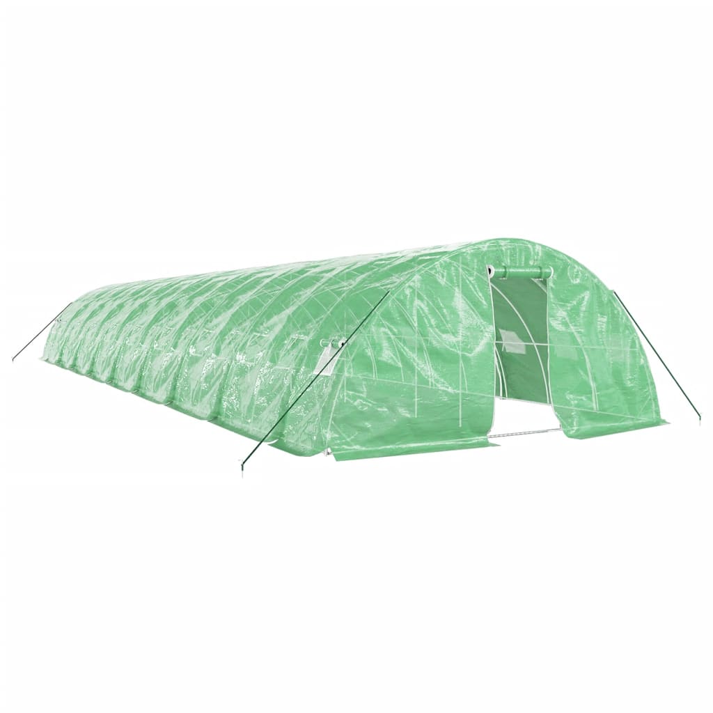 VidaXL Gartengewächshaus mit Stahlrahmen 90 m² 18x5x2,3 m grün
