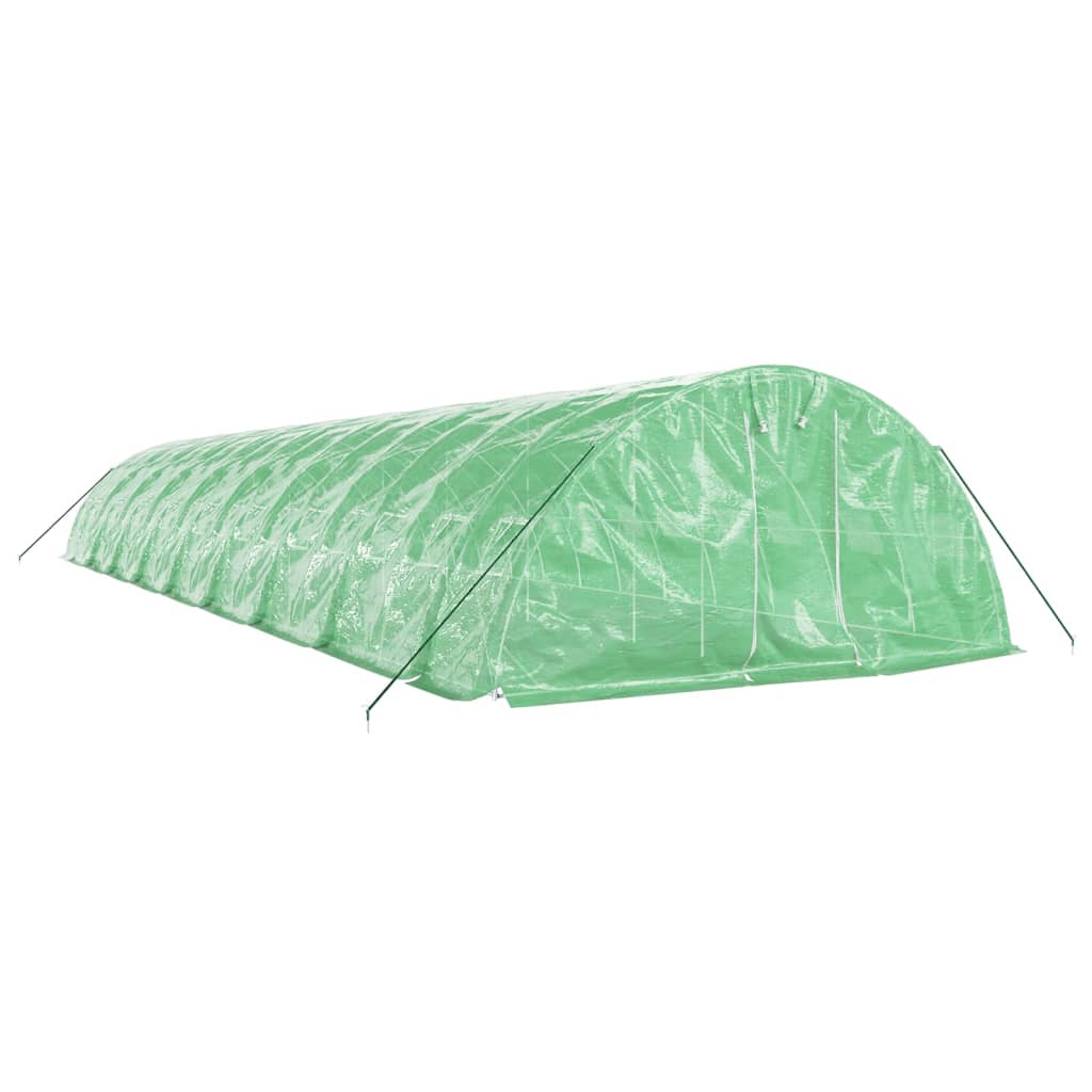 VidaXL Gartengewächshaus mit Stahlrahmen 90 m² 18x5x2,3 m grün