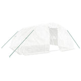 VidaXL Gartengewächshaus mit Stahlrahmen 20 m² 5x4x2,3 m weiß